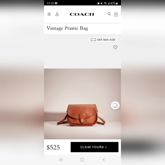 Sold Vintage Coach Prairie Bag #9954 - Picture 14 of 14